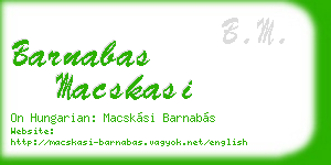 barnabas macskasi business card