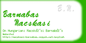 barnabas macskasi business card